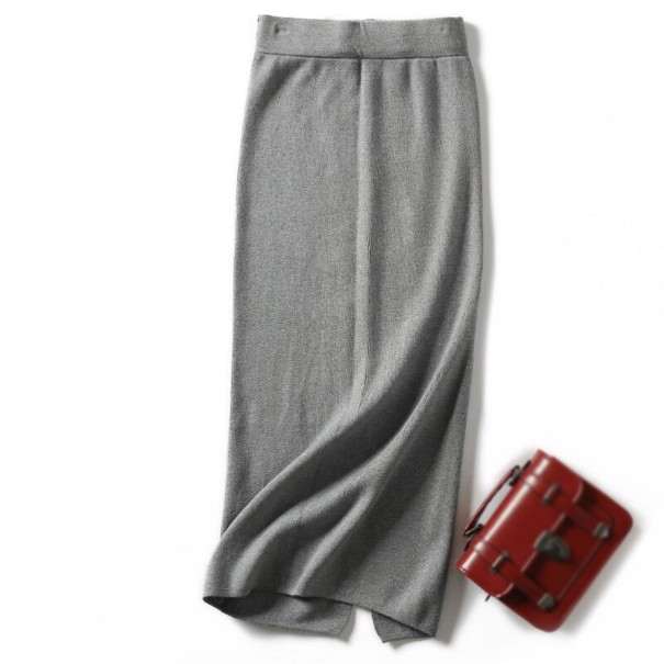 Dames lange rok A1138 grijs