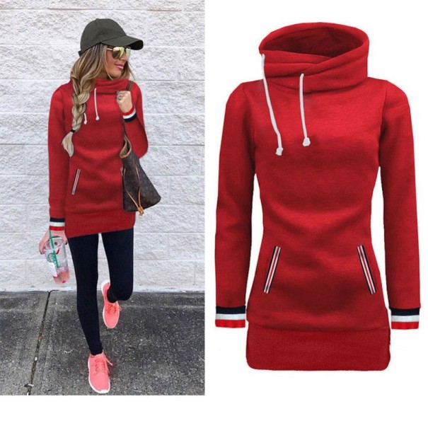 Dames lange trui rood L