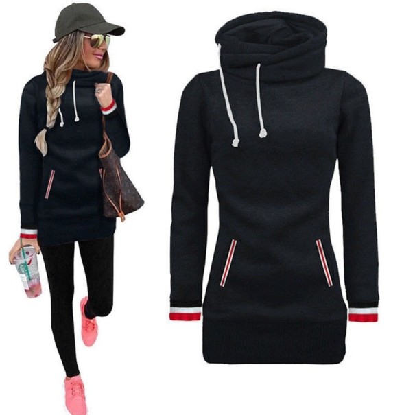 Dames lange trui zwart XS