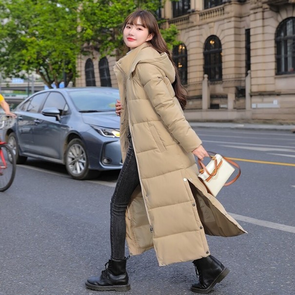 Dames lange winterjas P1959 beige XL