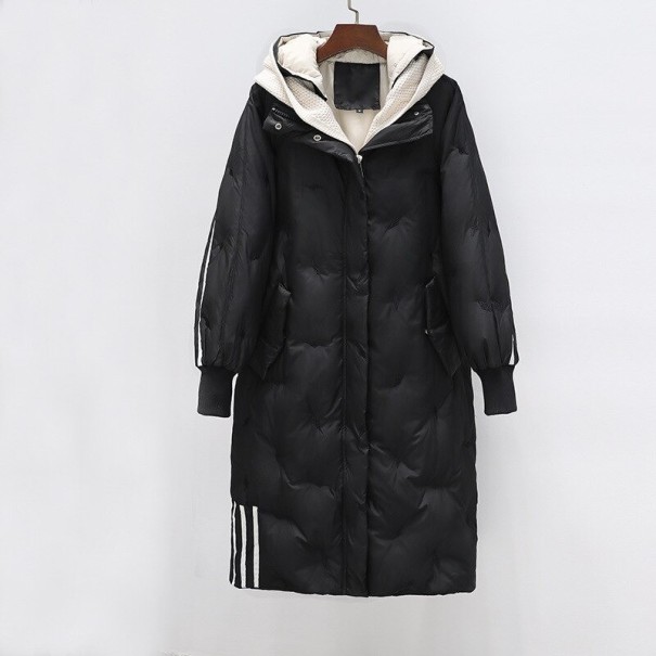 Dames lange winterjas P2390 zwart M