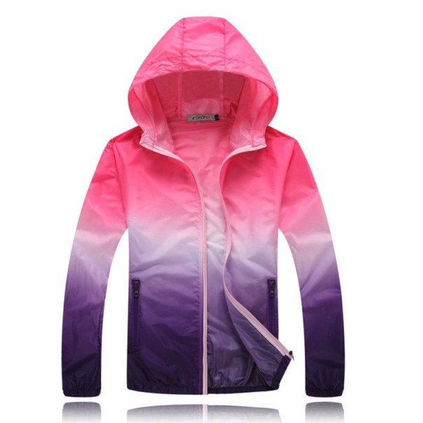 Dames lente/herfst regenboogjas J2327 roze L