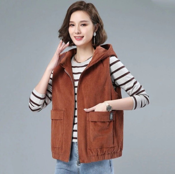 Dames lentevest P2340 bruin M