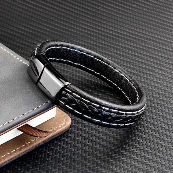 Dames leren armband H352 20,5 cm 8