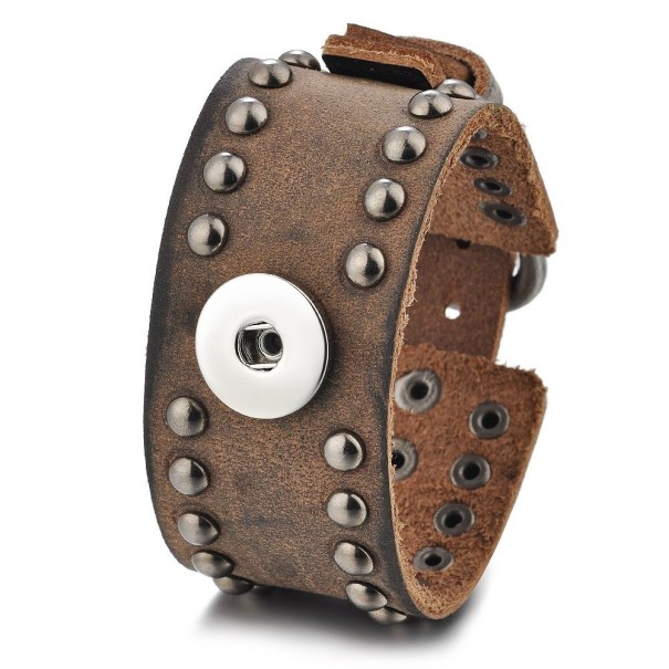 Dames leren armband H673 bruin