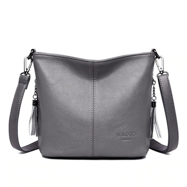 Dames leren crossbody tas M683 grijs