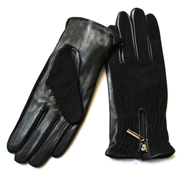 Dames leren handschoenen met rits