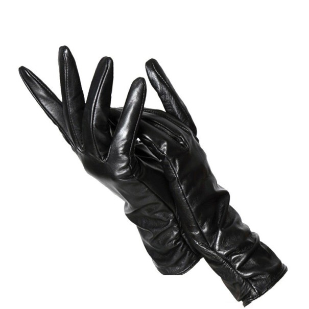 Dames leren handschoenen rood L