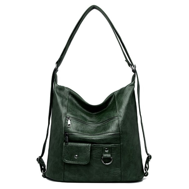 Dames leren handtas M1064 donkergroen