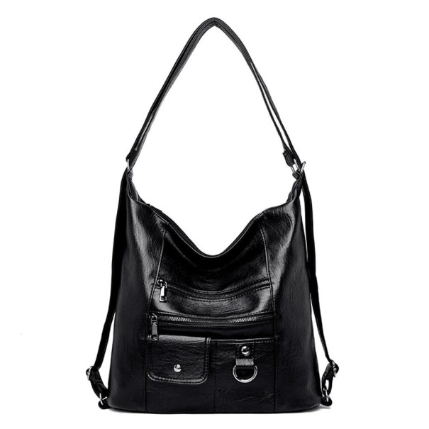 Dames leren handtas M1064 zwart
