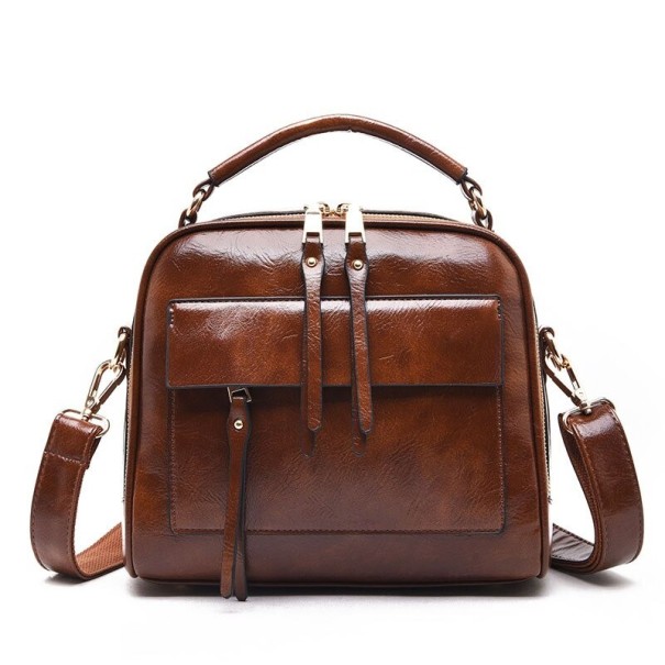 Dames leren handtas M1097 bruin