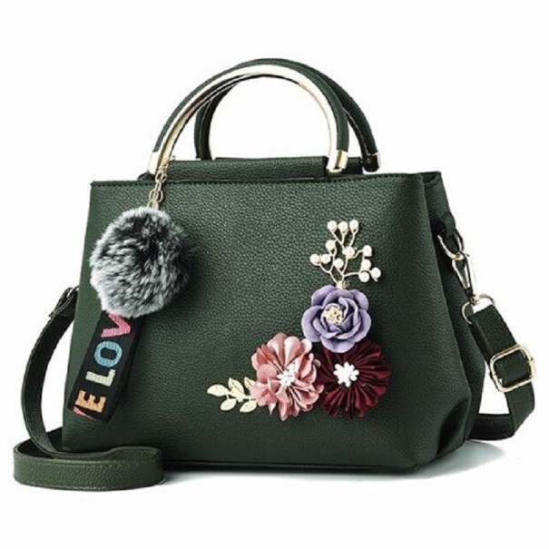 Dames leren handtas M1125 legergroen