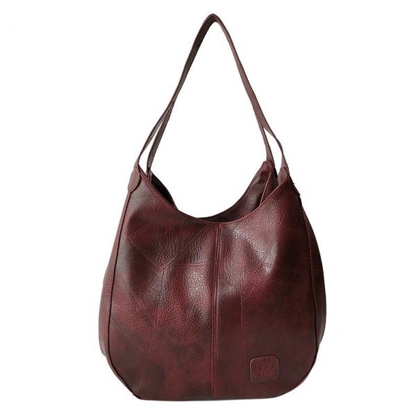 Dames leren handtas M1173 wijnrood