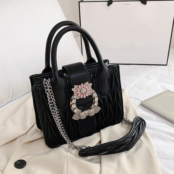 Dames leren handtas M1190 zwart