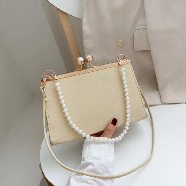 Dames leren handtas M1198 beige