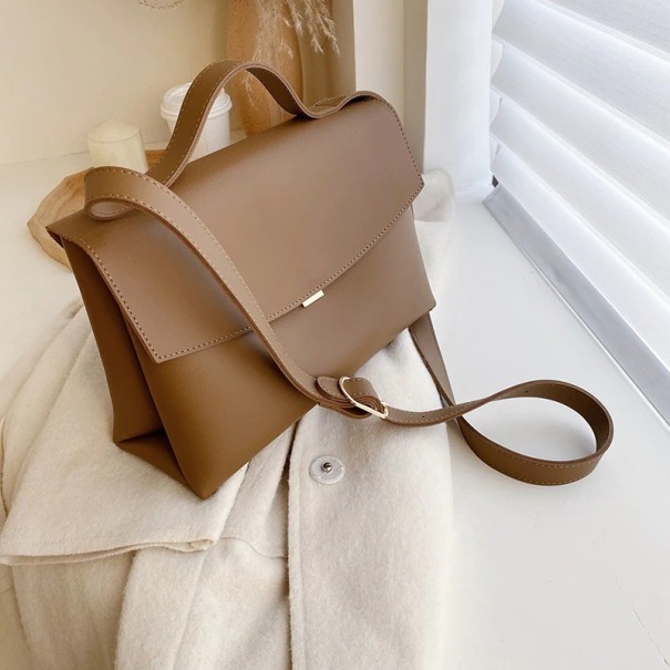Dames leren handtas M1274 lichtbruin