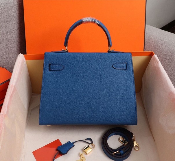 Dames leren handtas M1277 donkerblauw