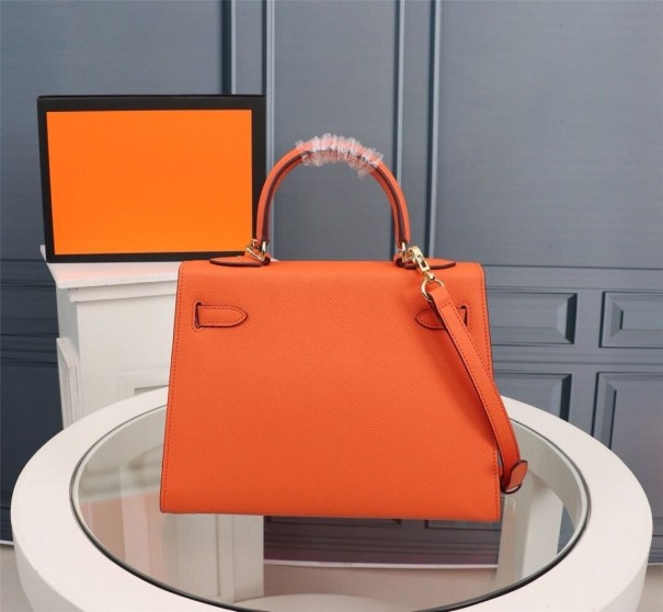 Dames leren handtas M1277 oranje
