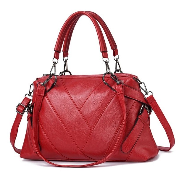 Dames leren handtas M1304 rood