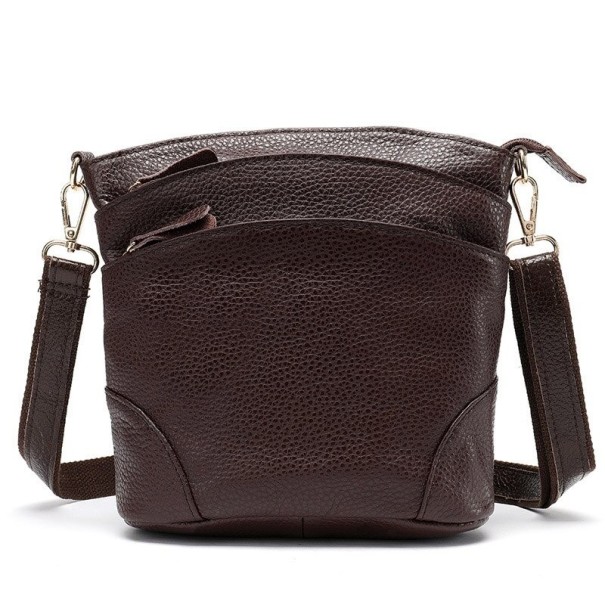 Dames leren handtas M1307 donkerbruin
