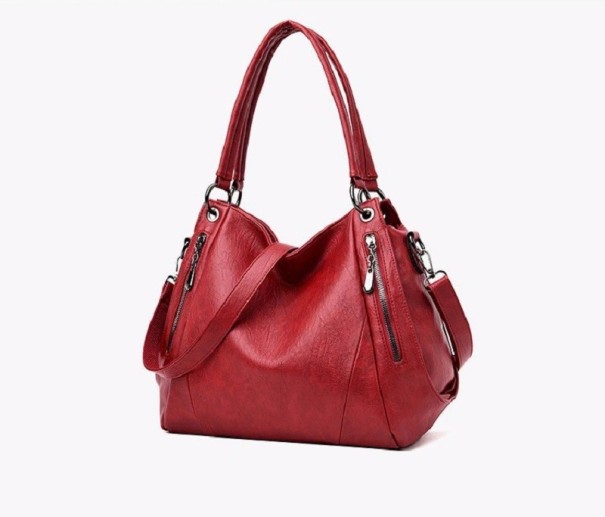 Dames leren handtas M1320 rood
