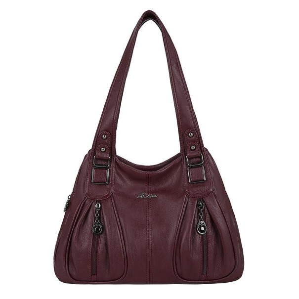 Dames leren handtas M1327 wijnrood