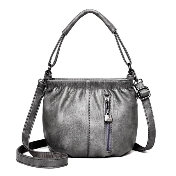 Dames leren handtas M1360 grijs