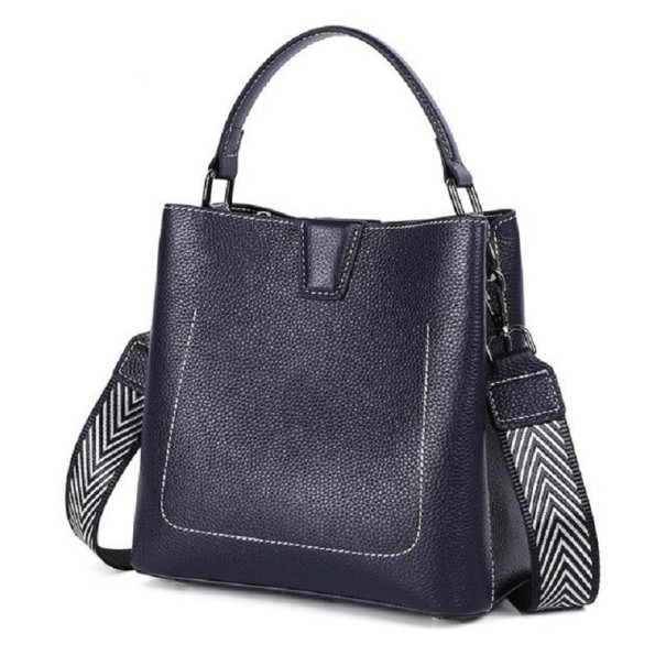 Dames leren handtas M1397 donkerblauw