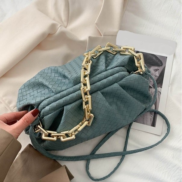 Dames leren handtas M1455 turquoise