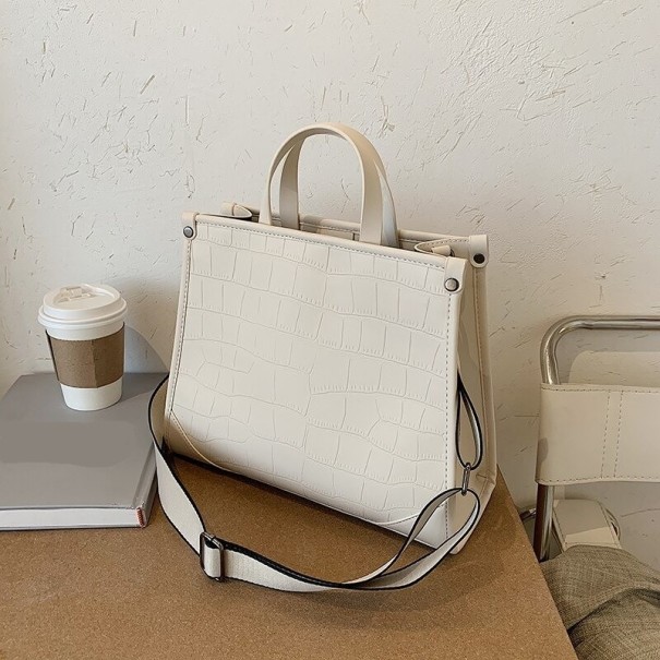 Dames leren handtas M1515 crème