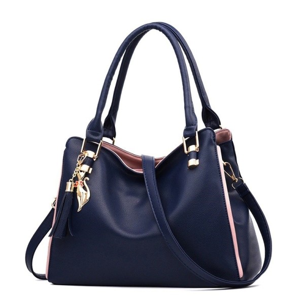 Dames leren handtas M1518 donkerblauw