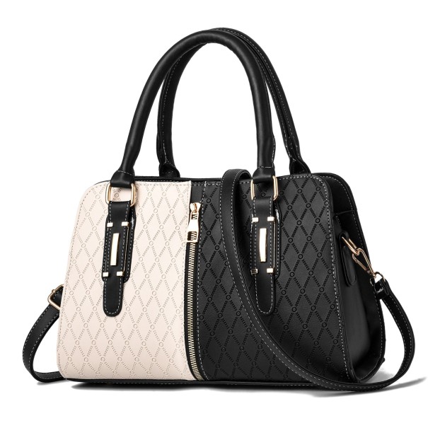 Dames leren handtas M1602 zwart