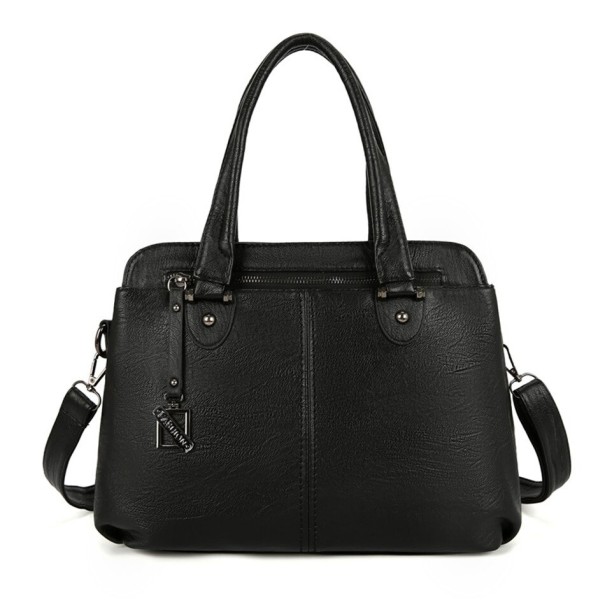Dames leren handtas M1670 zwart