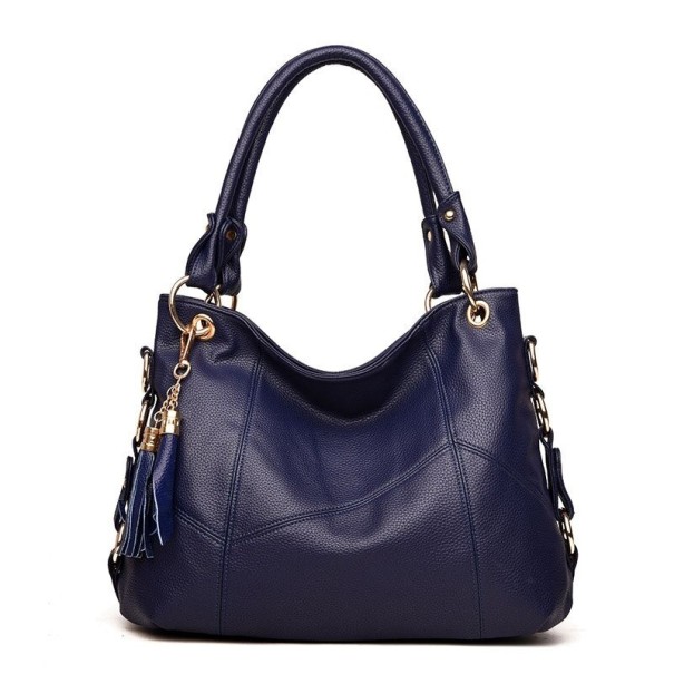 Dames leren handtas M1688 donkerblauw