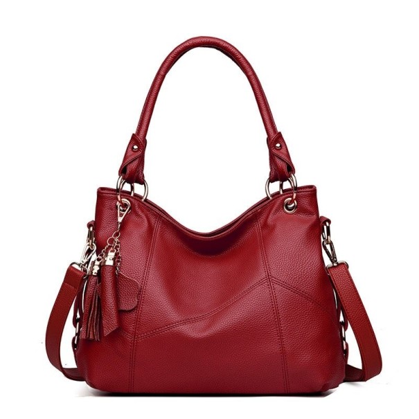 Dames leren handtas M1688 wijnrood
