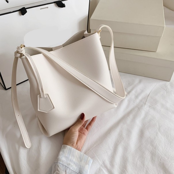 Dames leren handtas M1746 crème