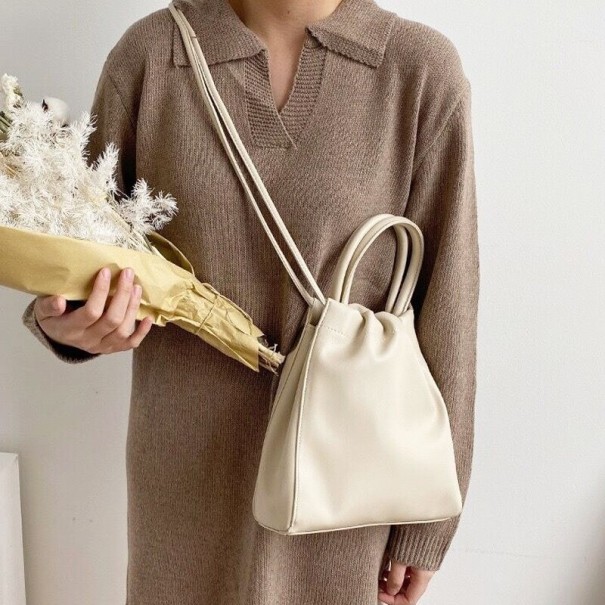 Dames leren handtas M1750 crème