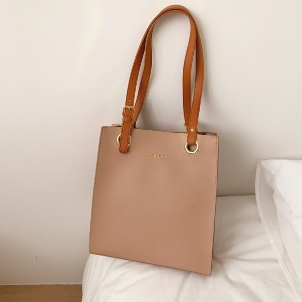 Dames leren handtas M1788 beige