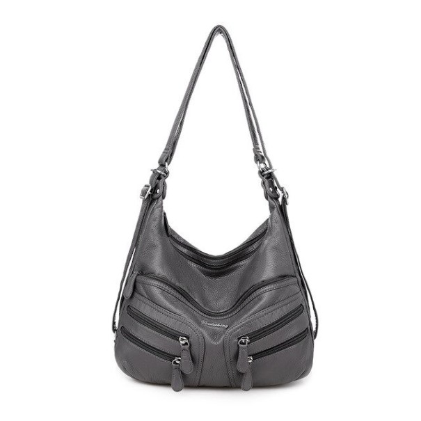 Dames leren handtas M784 grijs 2
