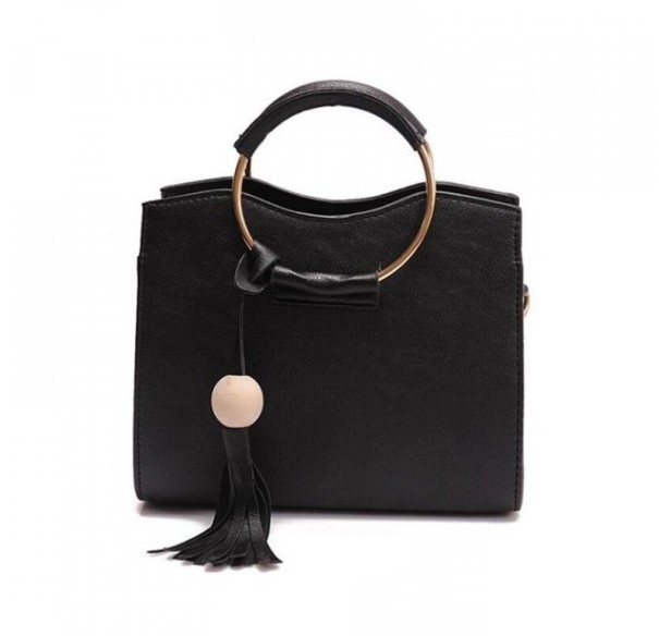 Dames leren handtas M829 zwart