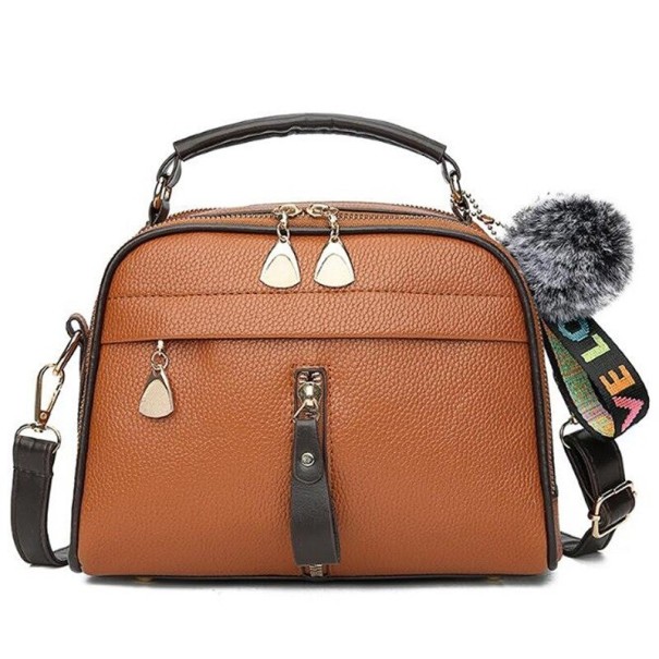 Dames leren handtas M831 bruin