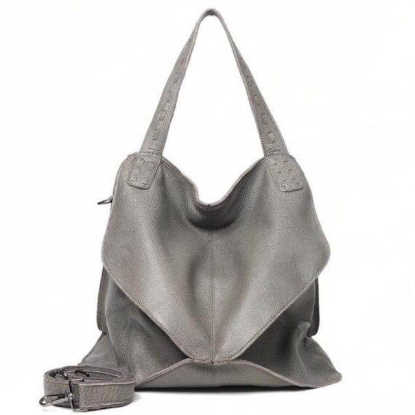 Dames leren handtas M871 grijs