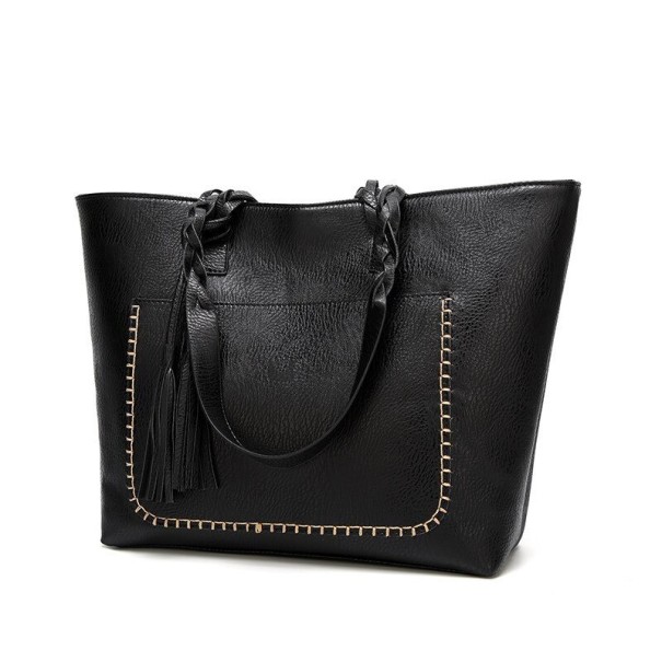 Dames leren handtas M914 zwart