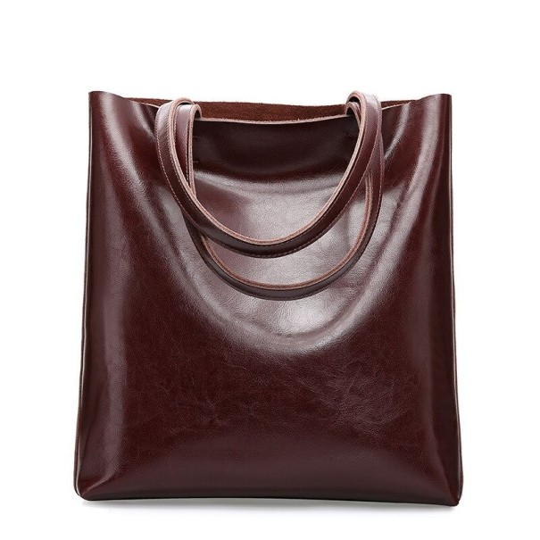 Dames leren handtas M915 donkerbruin