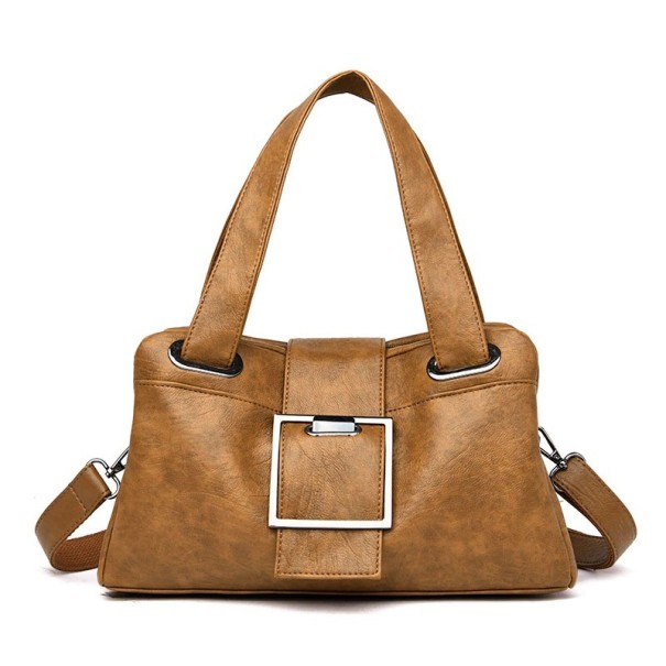 Dames leren handtas M918 lichtbruin