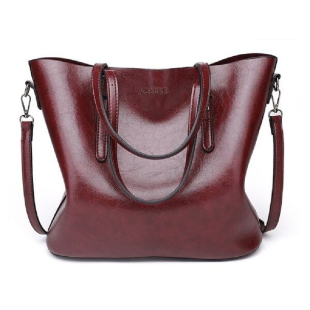 Dames leren handtas M993 donkerbruin