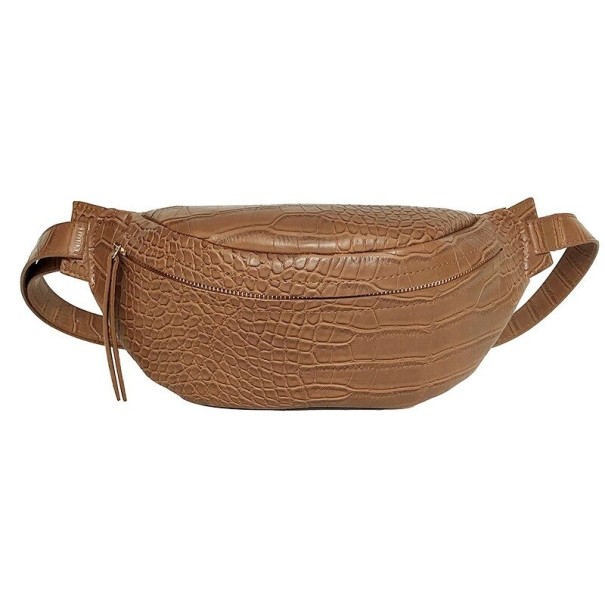 Dames leren heuptasje T850 bruin