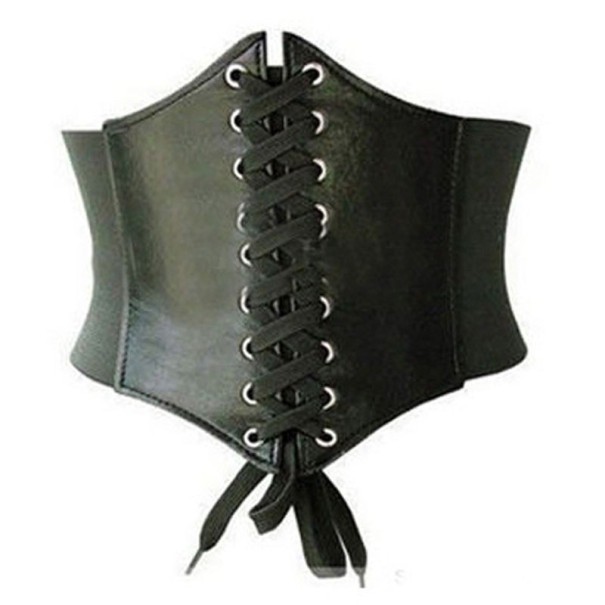 Dames leren korset riem zwart