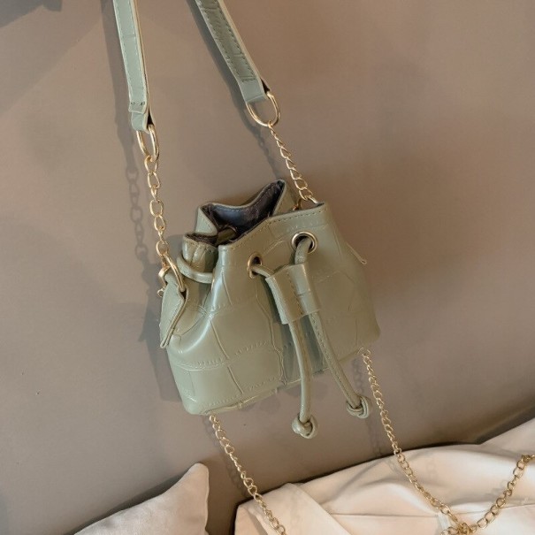 Dames leren mini handtas M1786 lichtgroen