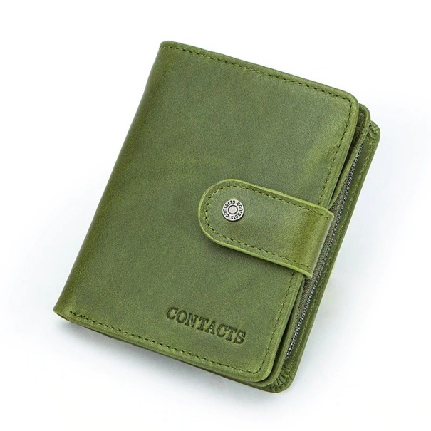 Dames leren portemonnee klein M148 olijfgroen
